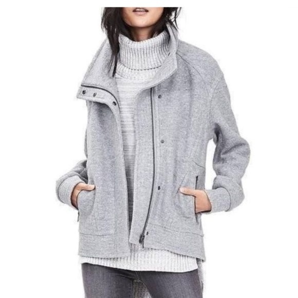 Banana Republic Jackets & Blazers - Banana Republic Grey Wool Moto Jacket